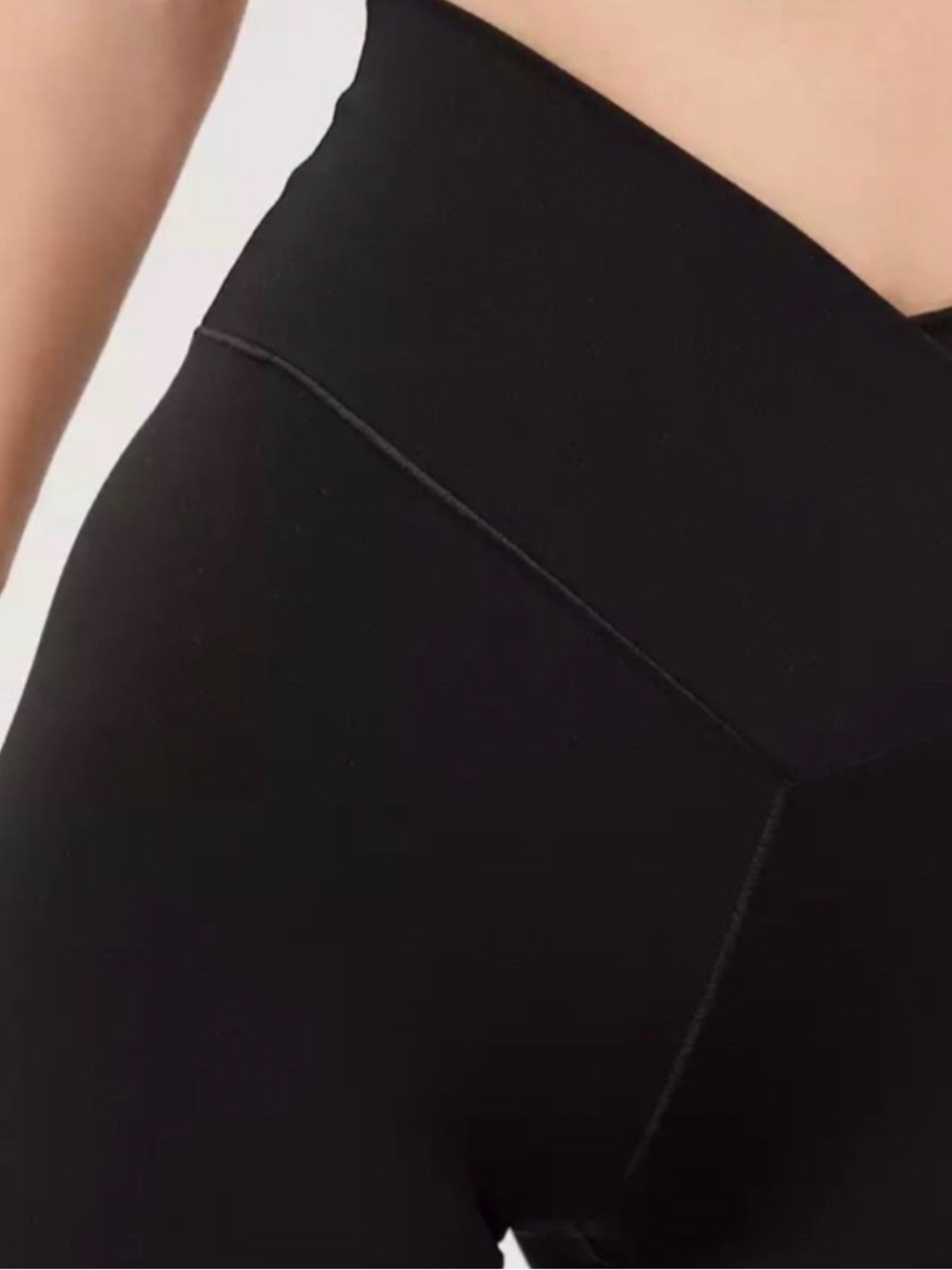 Aerie Crossover Real Me Flared Black V-Waist Leggings - Picture 6 of 6